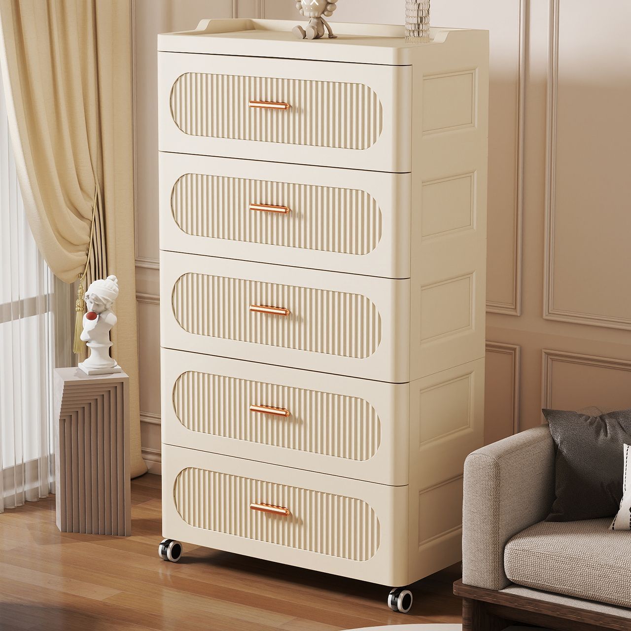 Kitchen - Multi-Tier Home Storage Cabinet for Balcony