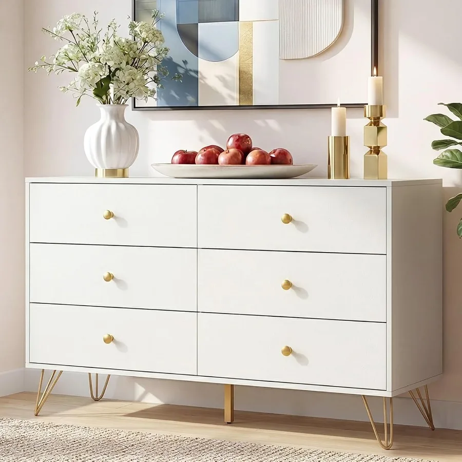 Bedroom 6-Drawer White Dresser - Storage & Organization 评论和价格