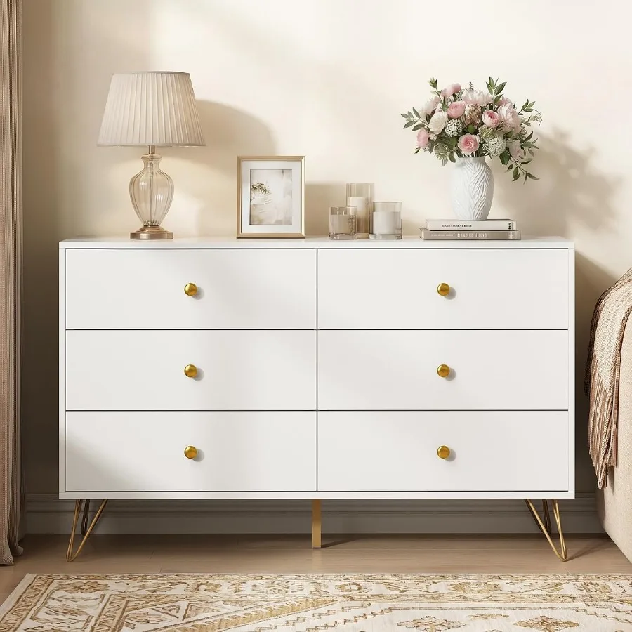 Bedroom 6-Drawer White Dresser - Storage & Organization 评论和价格
