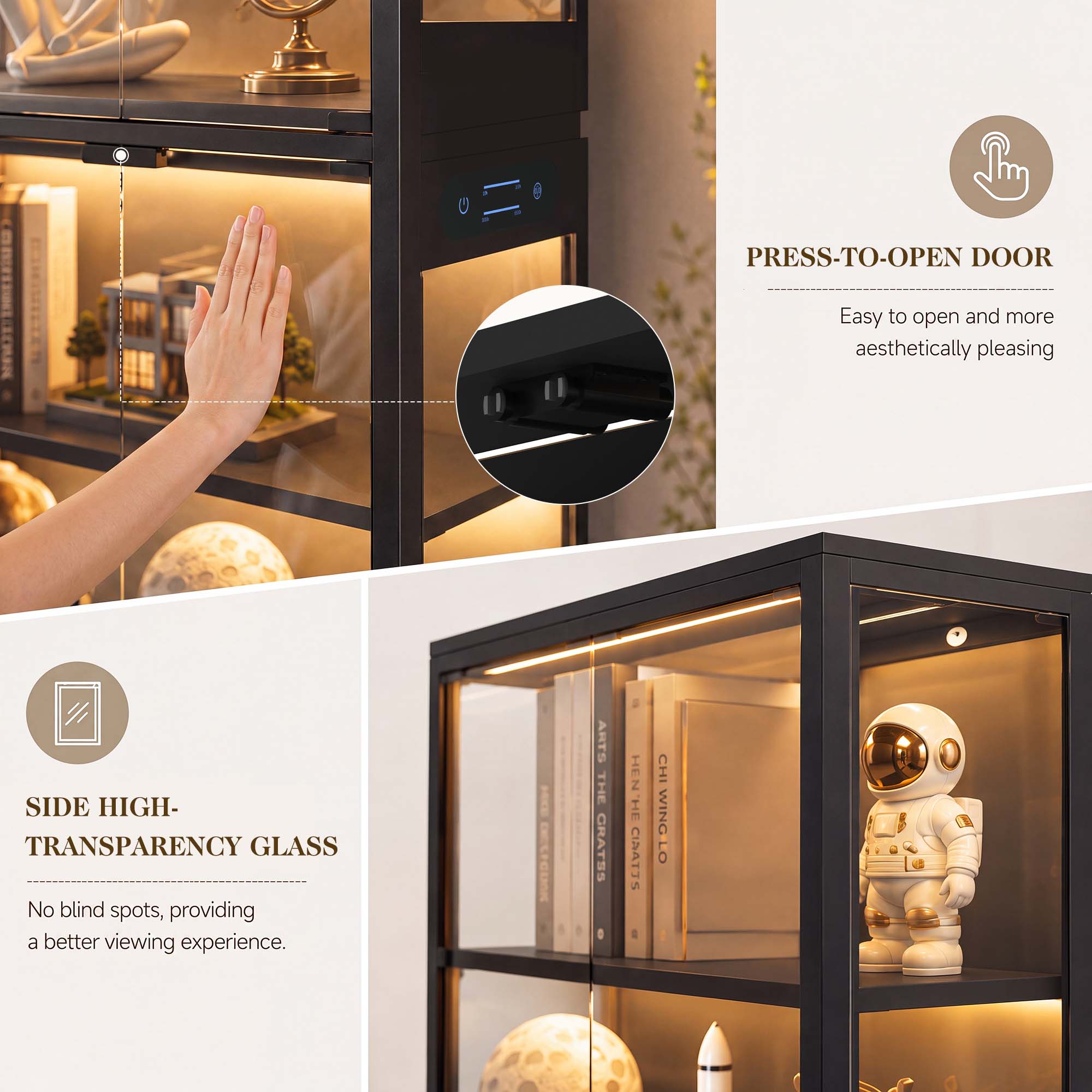 TCGBKAF 5‑Tier Display Cabinet - Storage & Organization 评论和价格
