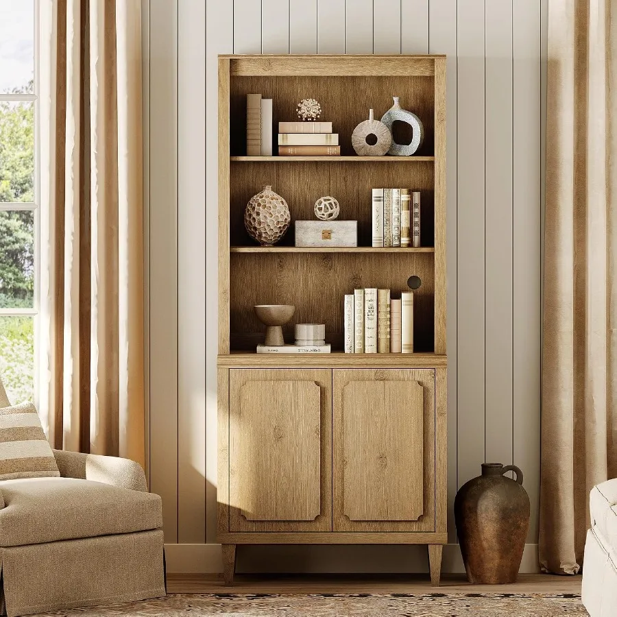 72.8 Tall Bookshelf with Doors - Storage & Organization 评论和价格