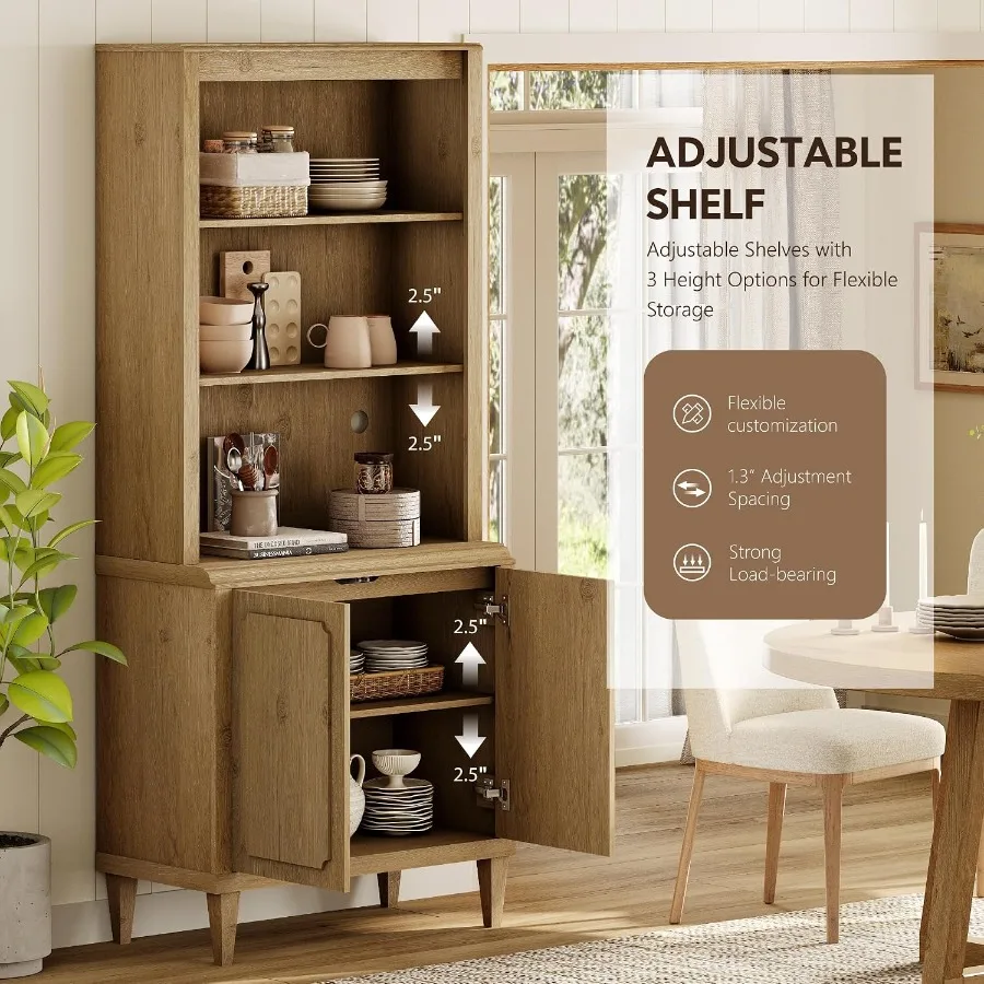 72.8 Tall Bookshelf with Doors - Storage & Organization 评论和价格