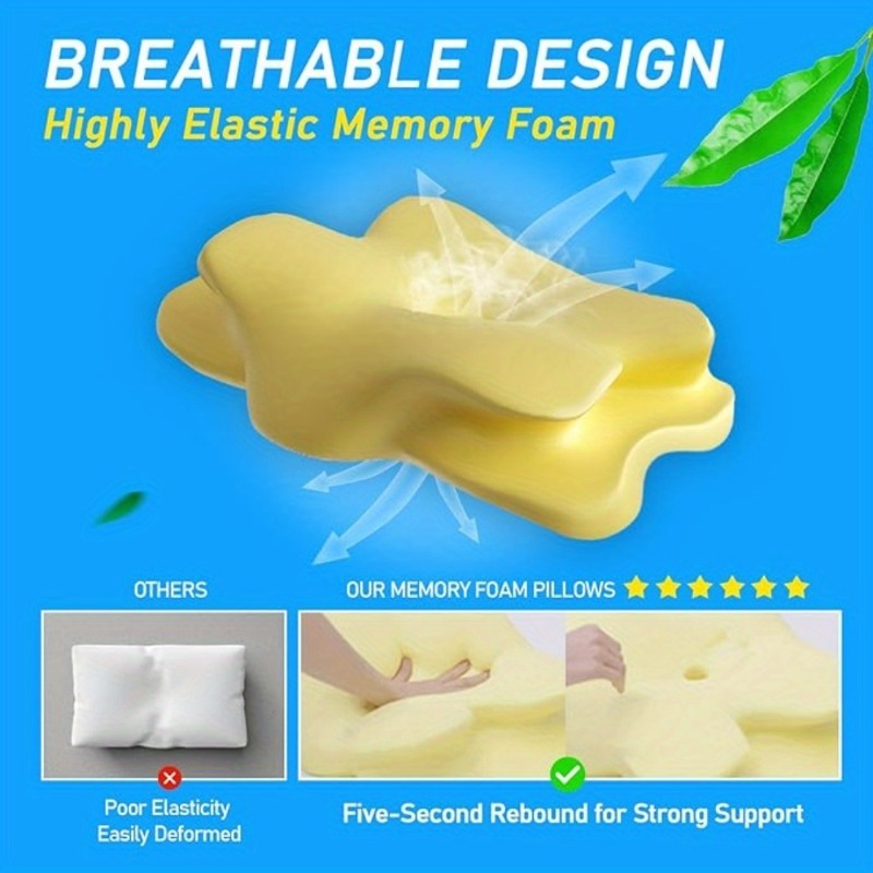 1pcs Ergonomic Memory Foam Cer - Memory Foam Orthopedic Pillow Neck Pain 评论和价格