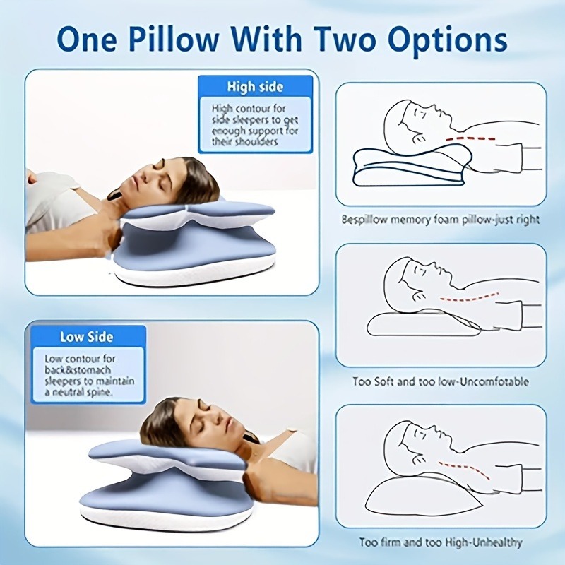 1pcs Ergonomic Memory Foam Cer - Memory Foam Orthopedic Pillow Neck Pain 评论和价格