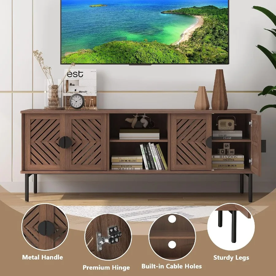 63 TV Stand for Living Room, E - Storage & Organization 评论和价格