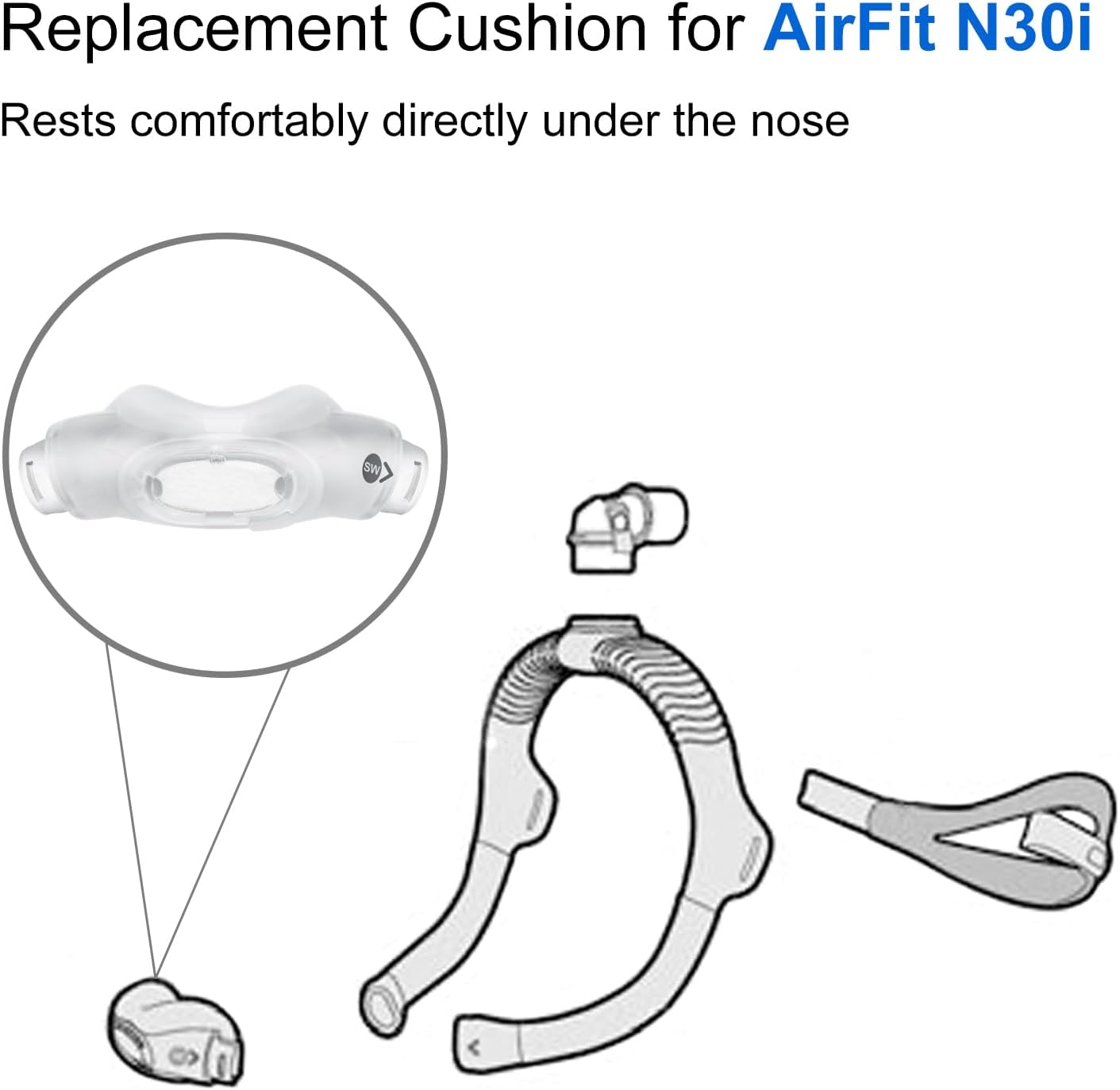 Airfit N30i Replacement Nasal  - Anti Snore Contour Pillow 评论和价格