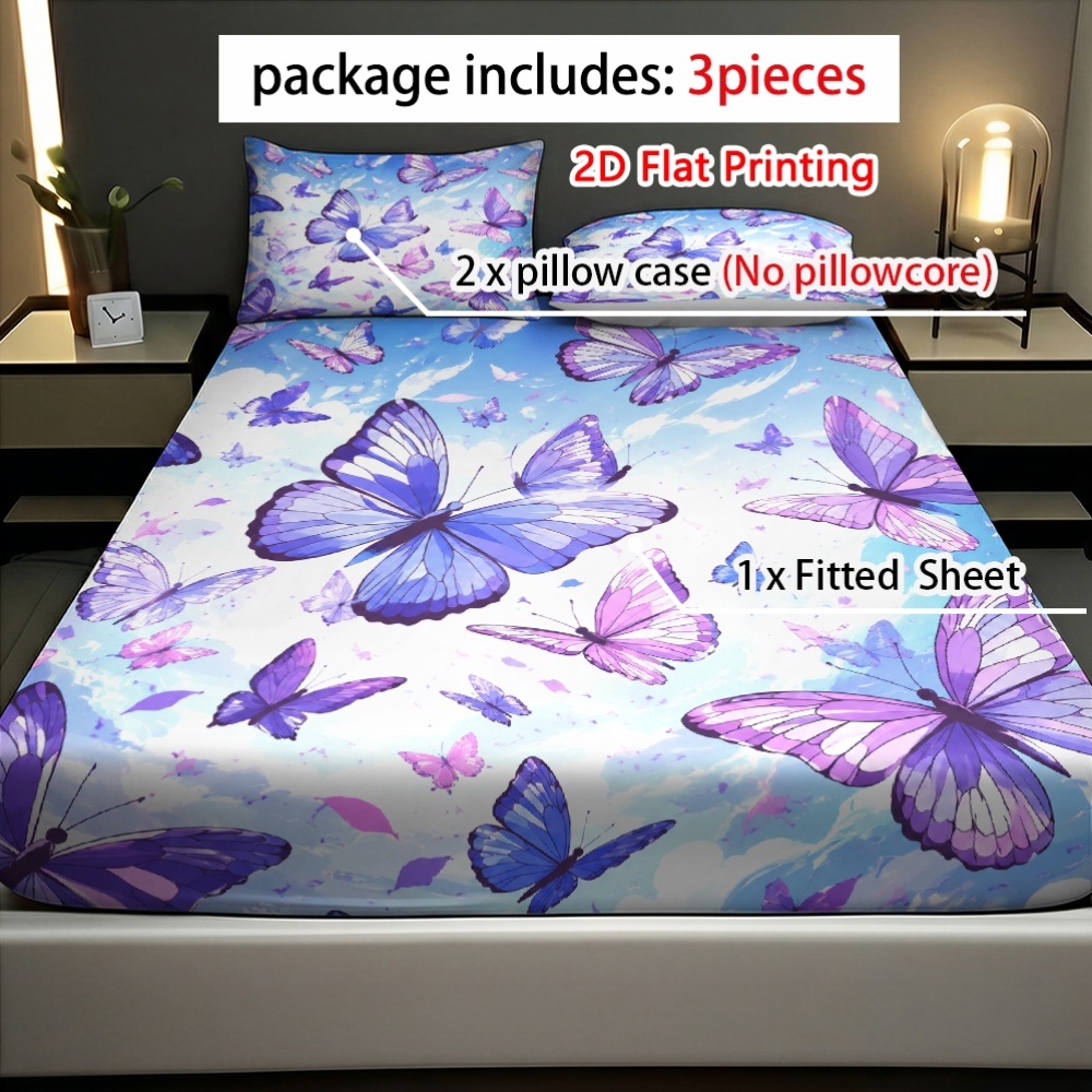 Flat Print Vibrant Purple Butt - Fitted Bed Sheets Deep Pocket 评论和价格